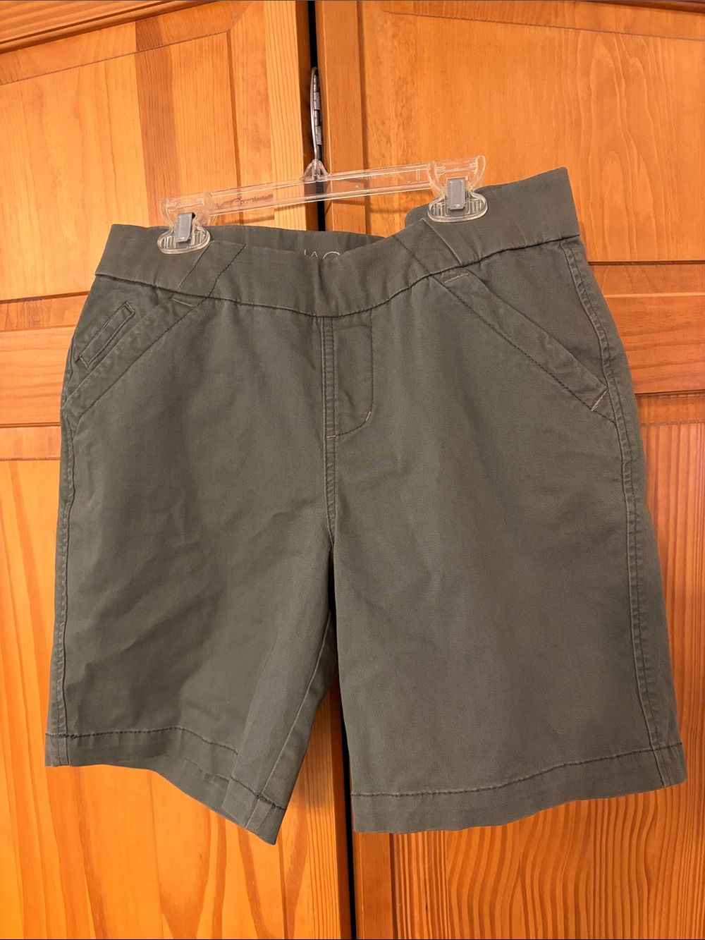 Jag Jeans Pull On Shorts w Stretch Olive Khaki Twill Size 6